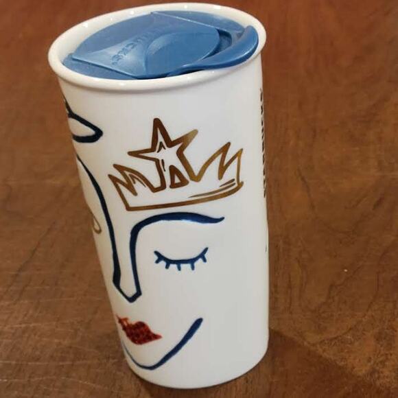 2016 Starbucks Mermaid Winking Eye Ceramic Coffee Travel Mug, Tumbler 10 Oz - Picture 4 of 8